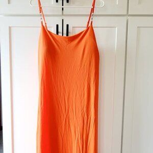 Planet Gold NWT Womens Orange Stretch Spaghetti Strap Dress Sz 3X XXXL